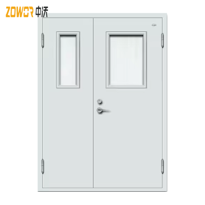 UL 3-hour Fire-rated Steel Double-door Finished Industrial Metal Entrance Door, Used for Workshop Fire protection
