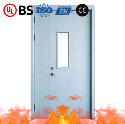 Modern Double-layer Metal Steel Fire Door 3-hour Fire Rating Heat-insulated Safe Exit Commercial RAL