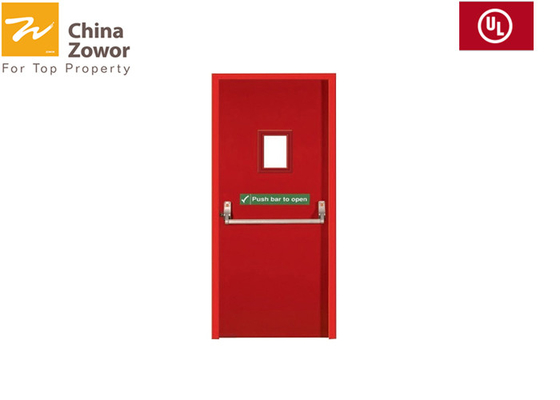 1.5 Hour Rated Steel Fire Exit Doors Solid Construction With Honeycomb Paper Filler